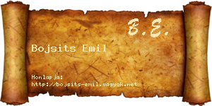Bojsits Emil névjegykártya